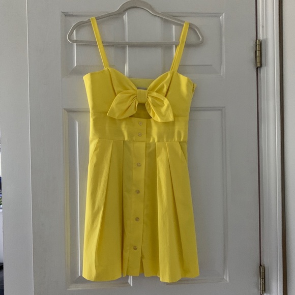 Milly Yellow Tie Front Summer Dress - Picture 2 of 7
